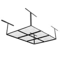 Titan Attachments 4' x 6' Overhead Garage Storage Rack, 20" to 41" Adjustable Height, Ceiling Mount Organization System, Metal Wire Grid with 500  Loading Capacity, Storage for Bikes Equipment Bins