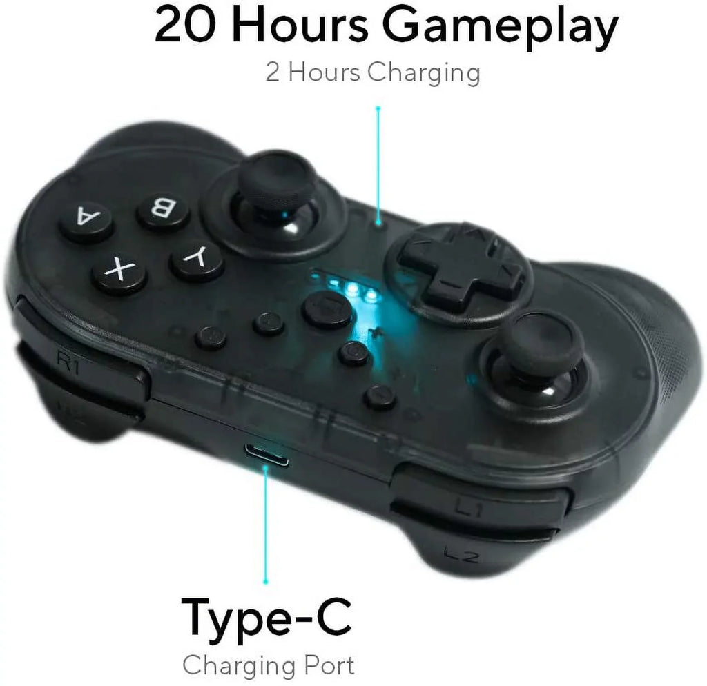 Wireless Mini Gamepad w/ Turbo Mode + Amiibo  Support [Nintendo Switch Accessory]