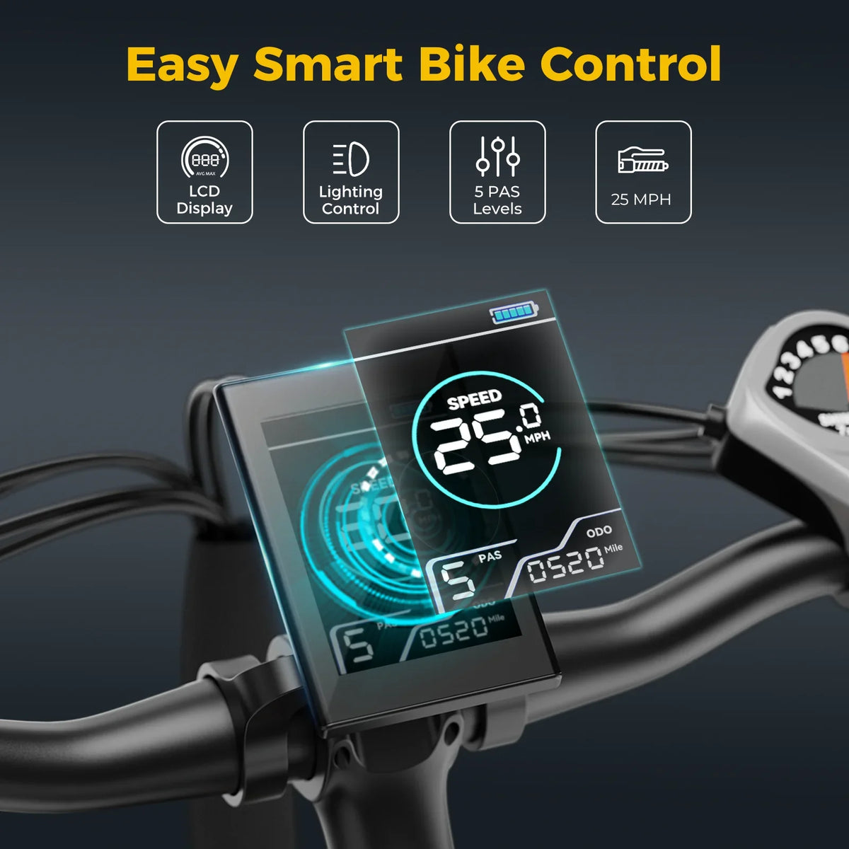 Yoloway   Electric Bike for Adults, 500W Brushless Motor Ebike with 480Wh Removable Battery, 27.5" Electric Mountain Bike with Front Fork Suspension, 7-Speed