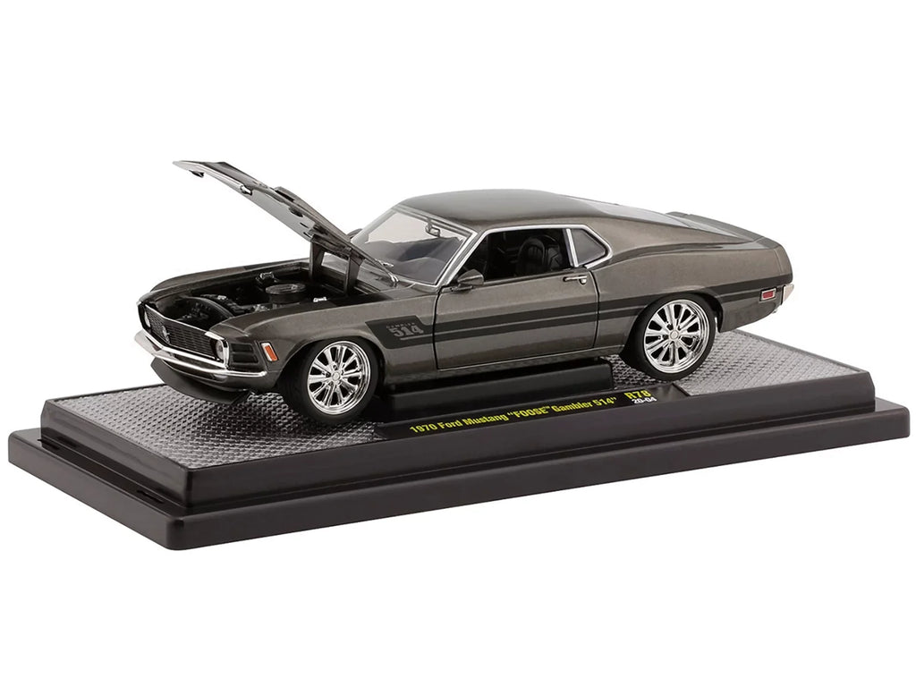 1970 Ford Mustang "Foose" Gambler 514 Jaguar British Racing Green Metallic with Black Stripes Ltd Ed 6880 pcs 1/24 Diecast Model Car by  Machines