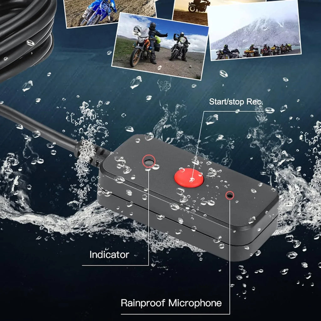 Motorcycle Camera with Recording Function Dash Cam Front and Rear 1MP  (720P)  Camera 120° Wide Angle Motorcycle Accessories 1080P+720P Video Recording (Only Support 1 Channel 1080P)