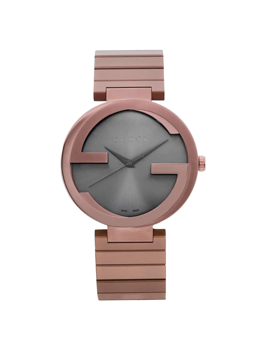 New Gucci Interlocking   42mm Steel Brown Dial Men Quartz Watch