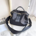 Saddle bag purse medium size with top handle & crossbody strap Black