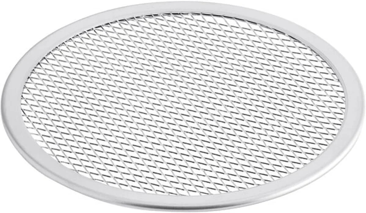 TrueCraftware- Set of 2 Aluminum 8” Pizza Baking Screen Seamless Rim- Bakeware Pizza Screen Round Pizza Pan Tray Round Baking Tray for Home Kitchen Pizzeria & Restaurants