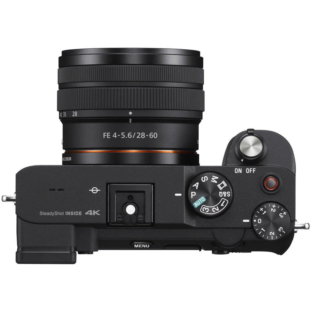Sony a7C Mirrorless Full Frame Camera Body with 28-60mm -5.6 Lens Black / Bundle + Vlogger Kit : - Shooting Grip w. Wireless Remote + 2x Battery + Deco Gear Bag & Accessories