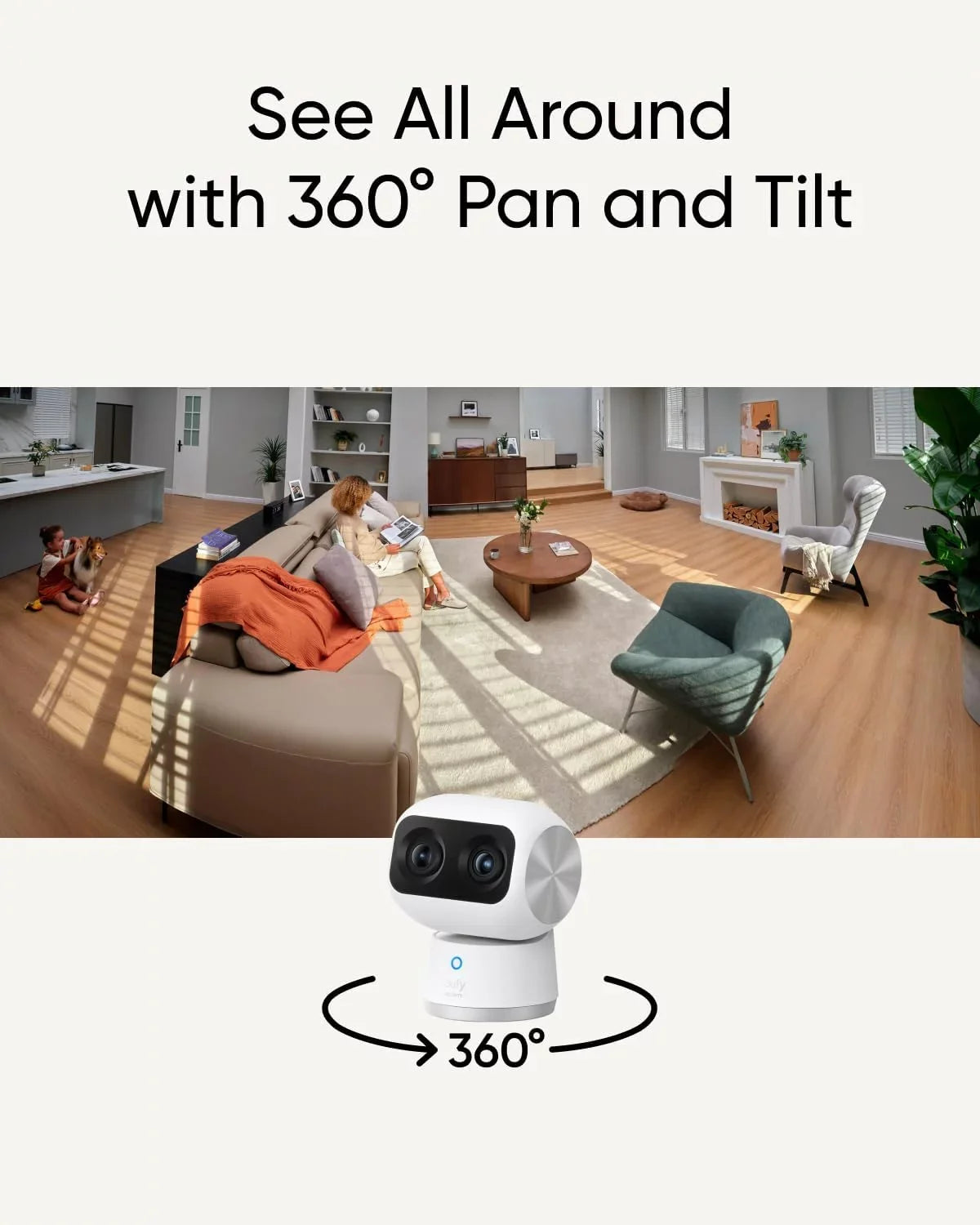 eufy Security Indoor Cam  with HomeBase 3, Dual Cameras, 4K  Resolution Security Camera with 8× Zoom and 360° , Human/Pet , Dual-Band Wi-Fi 6