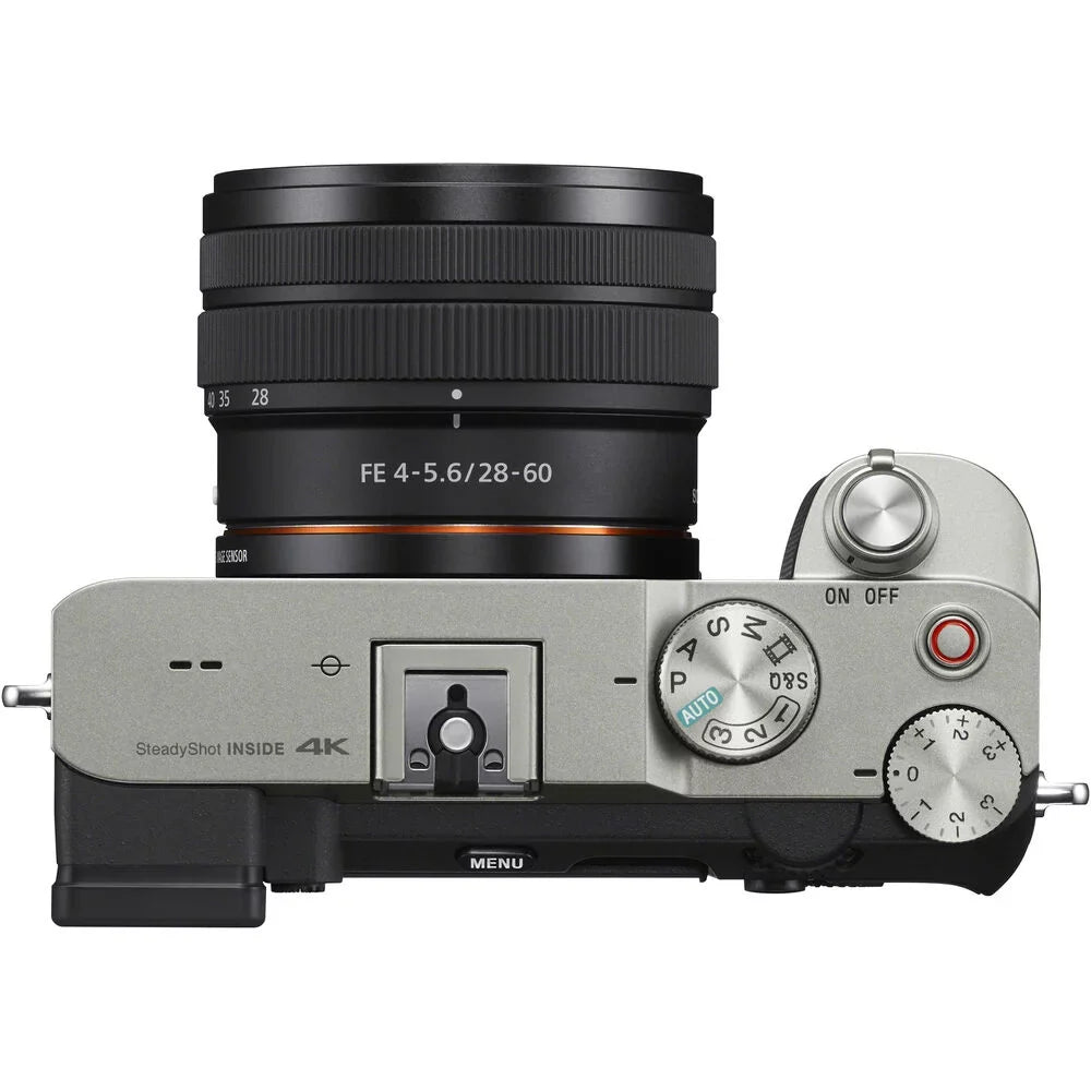 Sony a7C Mirrorless Camera (Silver) with 28-60mm Lens+24mm f/2.8  Lens +Flash- Kit