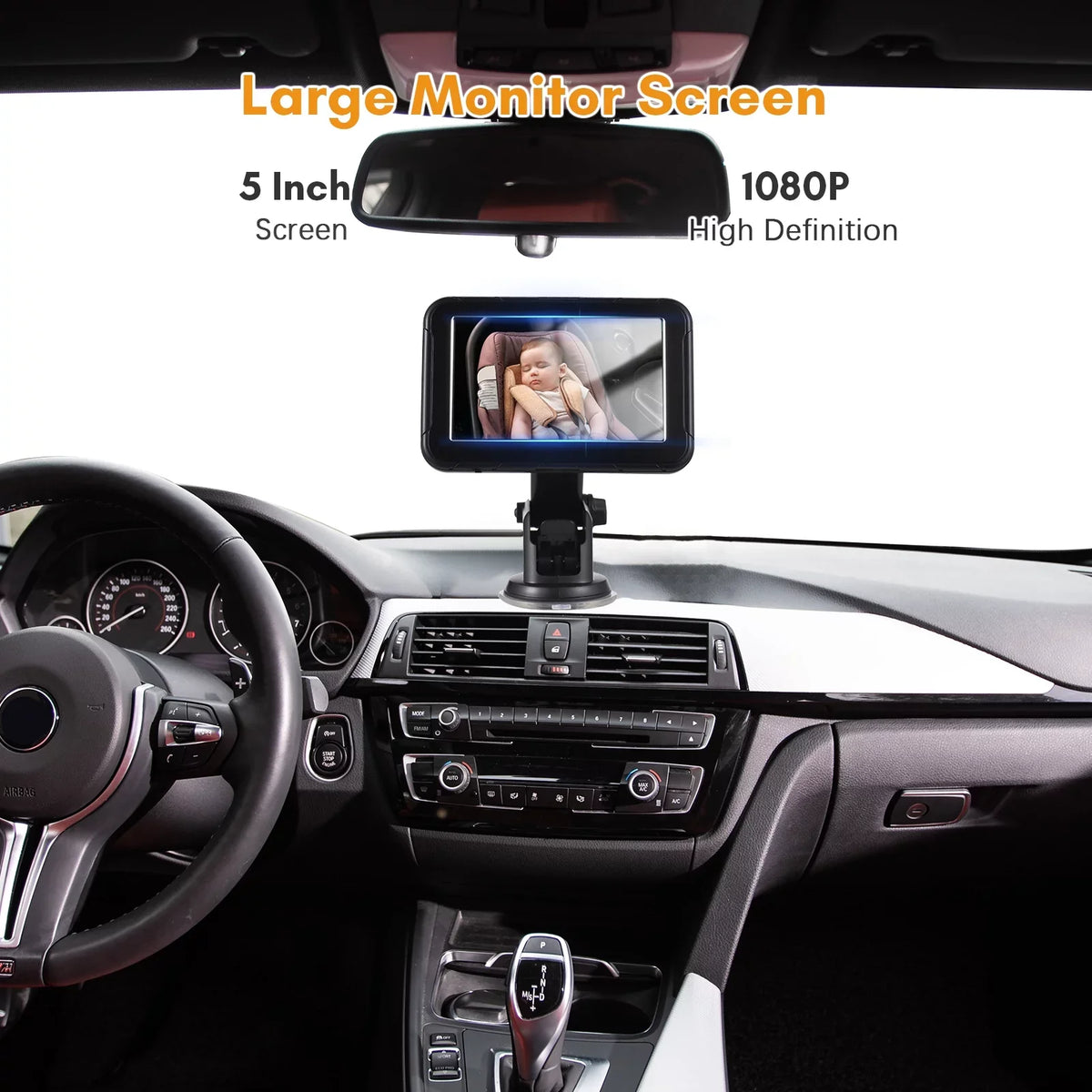 Dazzduo Invigilator,Camera Baby Car Monitor Baby Car 150° Wide View Seat 5 Inch Mirror Display 150° 5 Inch Car Seat Mirror Display Monitor Camera Baby Seat Wide View Vision Baby Car Rear Seat 5