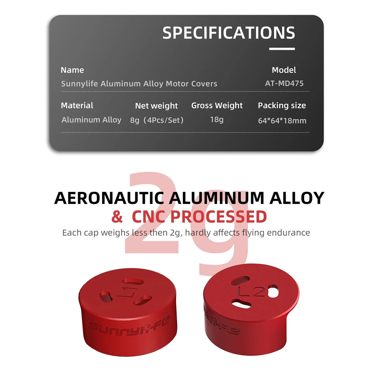 4Pcs Aluminum Motor Cover Protective Accessories for  Avata Drone Protection