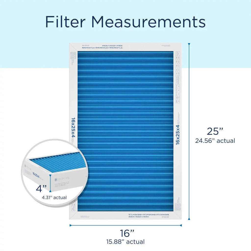 Medify Air 16x25x4  12 Air Pleated Filter 95% Particles  Air Cleaning ( 12, 2-Pack)