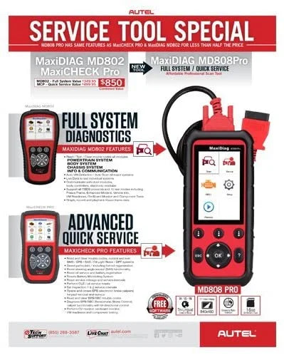 Autel MaxiDiag  Pro With Extension Cable  Scanner Code Reader Read/Clear Codes  Lookup 7 Special Features Oil Reset Battery Reset    Upgraded