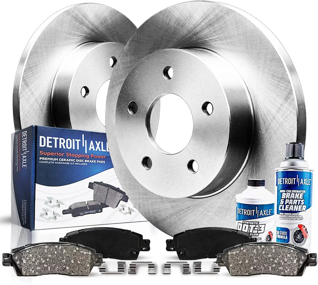 Detroit Axle - Rear Brake Kit for Dodge Grand Caravan Journey Chrysler Town & Country  Routan Ram / [w/ Piston Calipers] Disc Brake Rotors Replacement Ceramic Brakes Pads: 12" inch Rotor