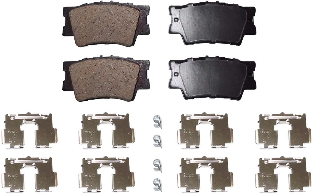 Detroit Axle - Brake Pads for 07-17 Toyota Camry 08-18 Avalon Lexus ES300h, 07-18 , 4 Ceramic Brake Pads Front & Rear 2008 2009 2010 2011 2012 2013 2014 2015 2016 2017 Replacement