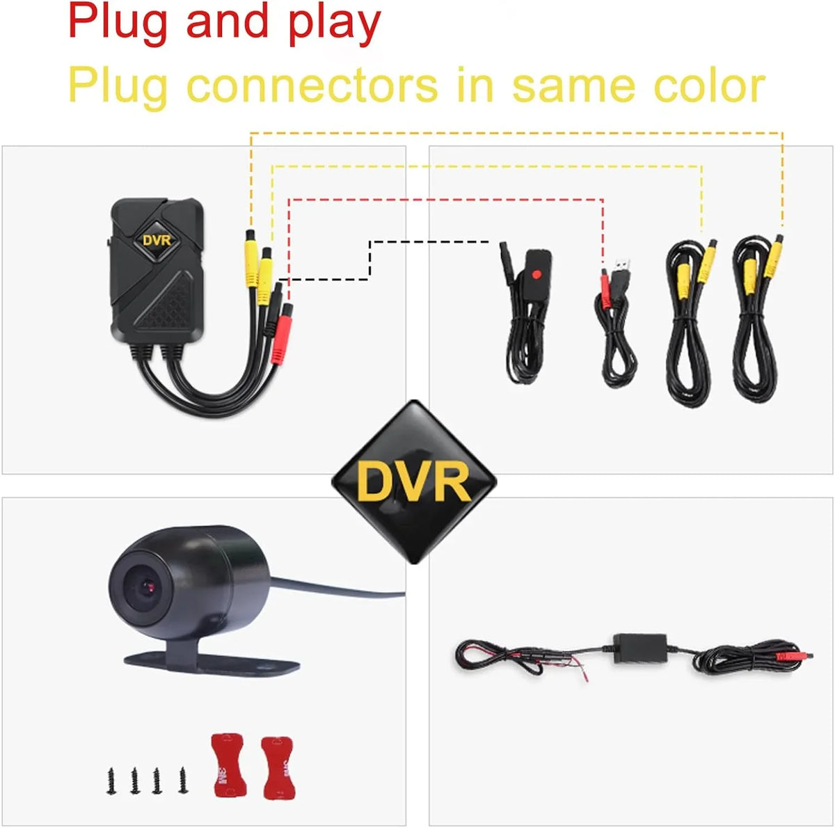 Motorcycle Camera with Recording Function Dash Cam Front and Rear 1MP  (720P)  Camera 120° Wide Angle Motorcycle Accessories 1080P+720P Video Recording (Only Support 1 Channel 1080P)