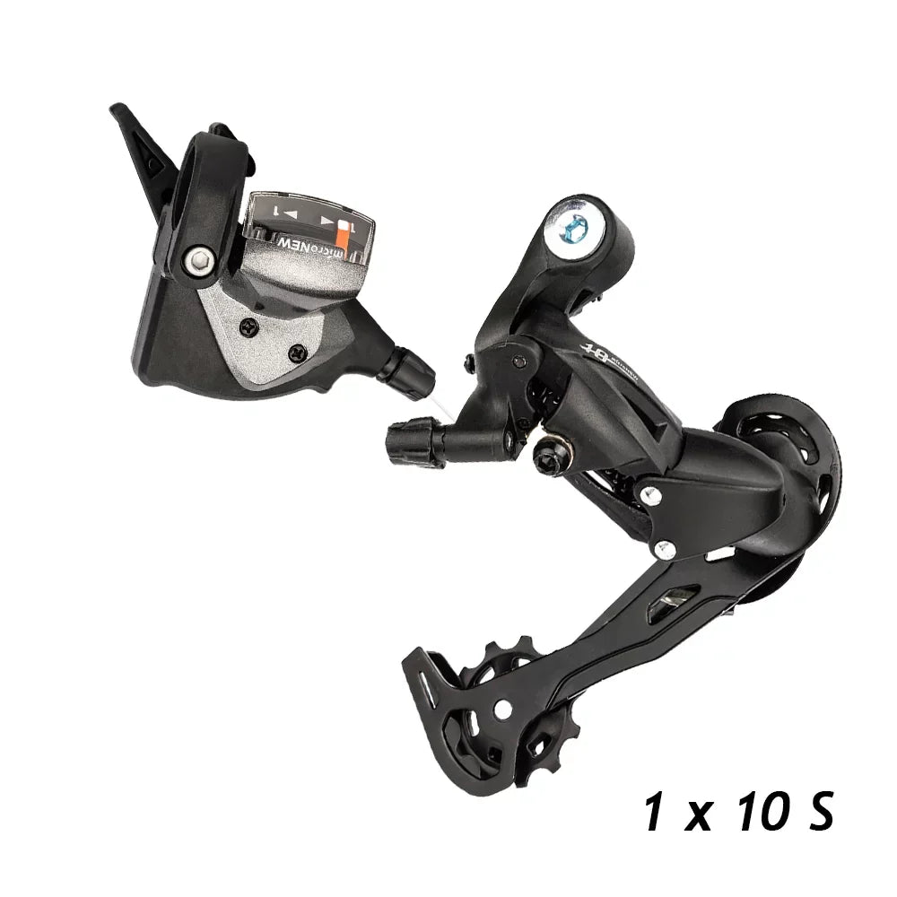 Bicycle transmission kit,Flywheel 10 Speed 11-50T Cassette Flywheel Derailleurs er Bike 1x10 Speed Cassette Flywheel 10 Bike Crankset 11-50T 10 Speed Chain Derailleurs Shifter Mountain Bike kit