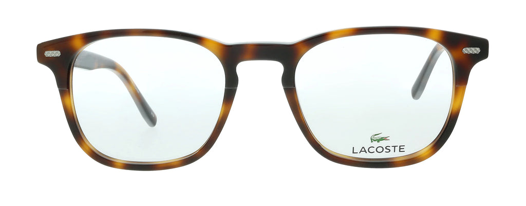 Lacoste  214 Havana Modified Rectangle Eyeglasses for mens
