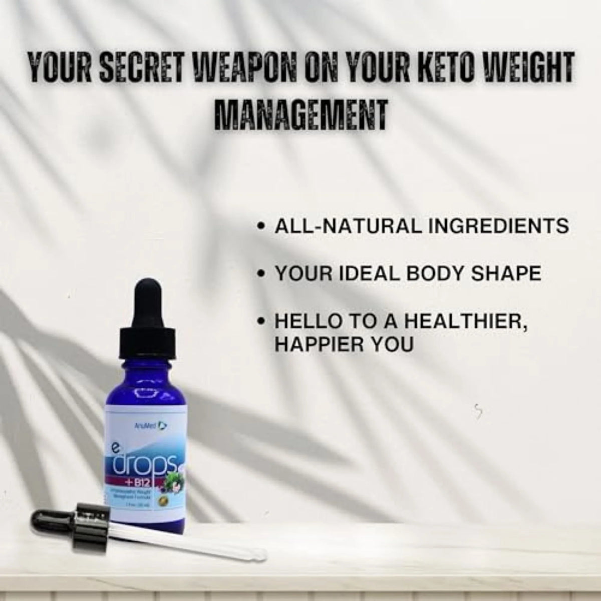 Anumed e-Drops+ - Metabolism, Control Hunger, Fast Transformation Healthy Weight Management - Natural Vegan, Keto Friendly for Women & Men 1oz w/Bonus Worldwidenutrition Multi-Purpose Key Chain