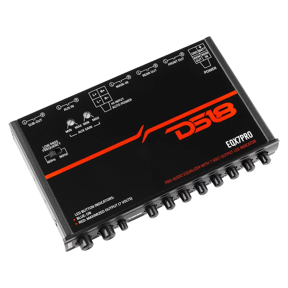 7 Band Pro Car Audio Graphic Equalizer Passive Subwoofer Crossover