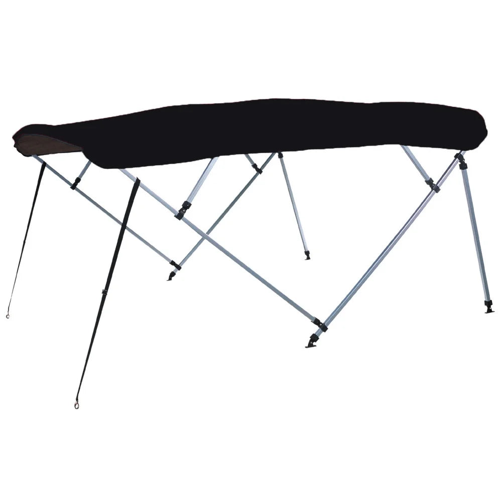 Carver (8SQ)4893UB-02 8' 4-Bow  Tube Pontoon Bimini Top Kit - 48", Fits 96"-102" , Jet Black