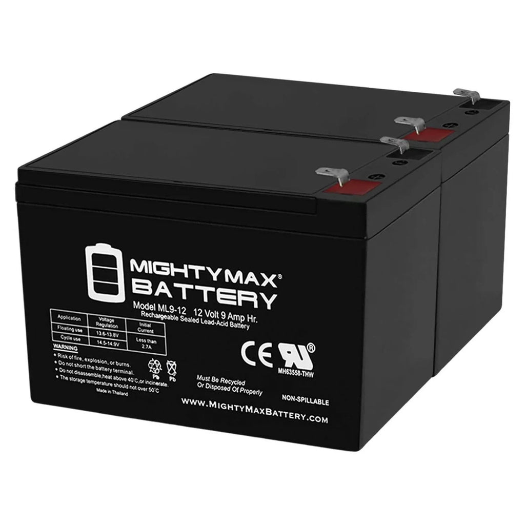 12v 9AH Battery for Merida  500 Electric Bike - 2 Pack