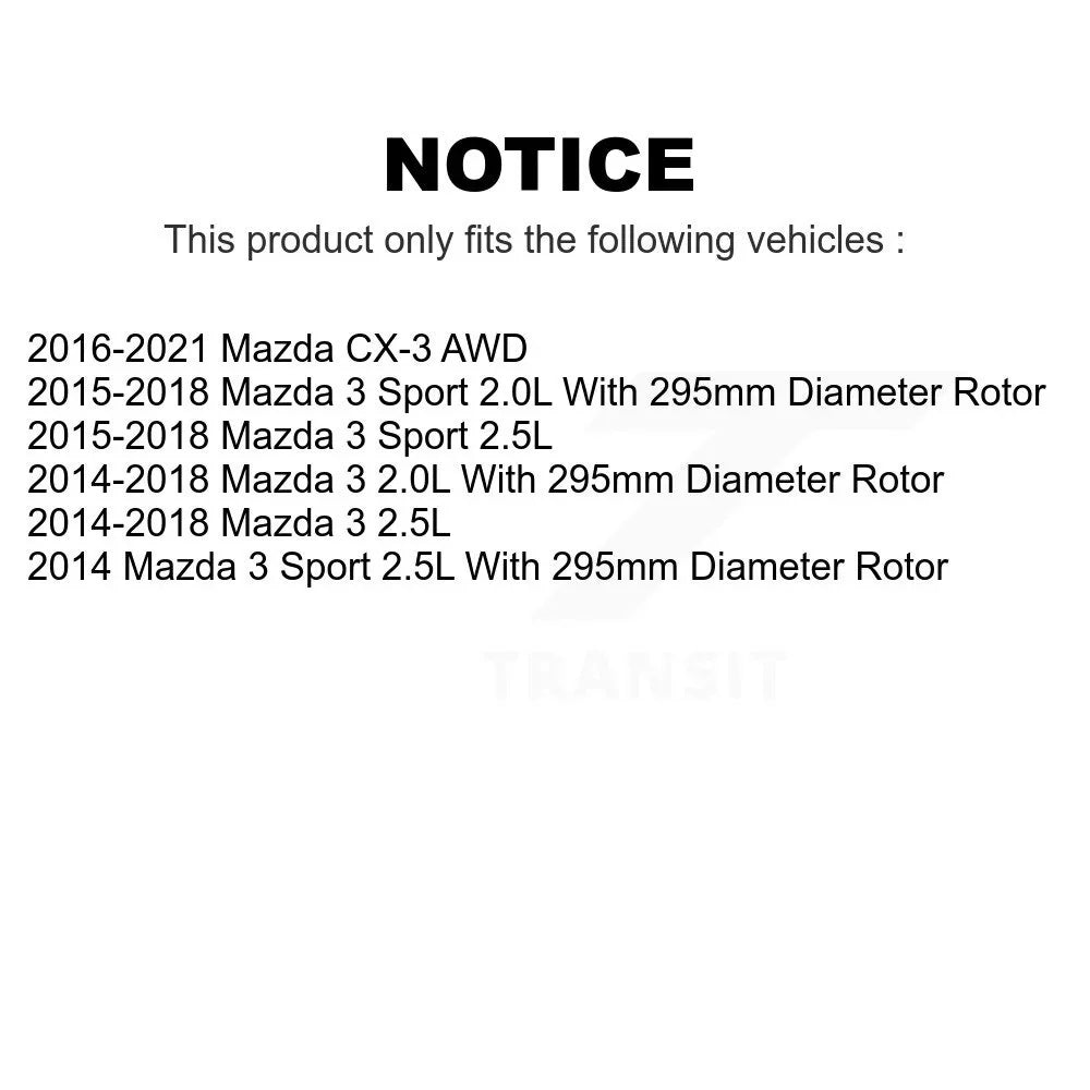 Front Disc Brake Rotors Pair For Mazda 3 -3 Sport -100543