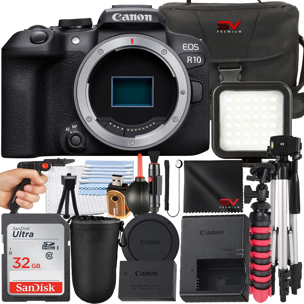 Canon   Mirrorless Camera (Body Only) with SanDisk 32GB Memory Card + Case + Tripod +  Premium Accessory Bundle
