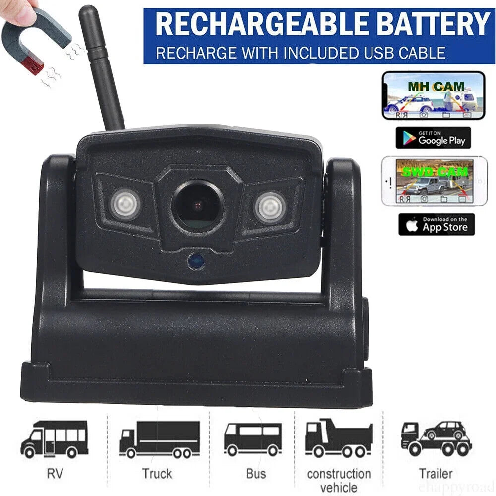 JahyShow Magnetic WiFi Wireless Camera, Reliable Backup for Front/Rear View, 9600mAh Battery