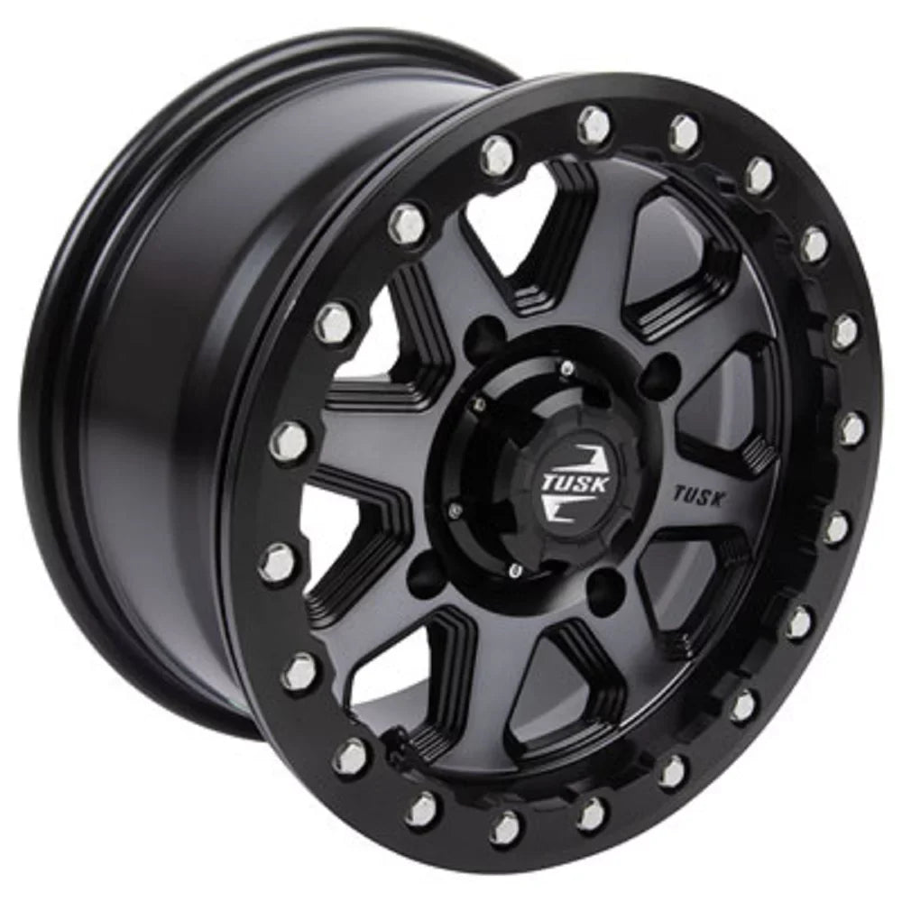 4/110 Uinta Beadlock Wheel 14x7 5.0 + 2.0 Gunmetal/Black Compatible With Yamaha Wolverine  -Spec - 2020-2021