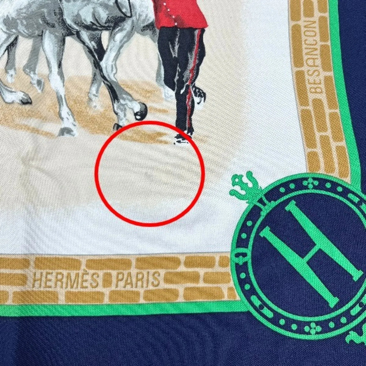 Pre-Owned     Kare90 Hermes Navy Scarf (Good)