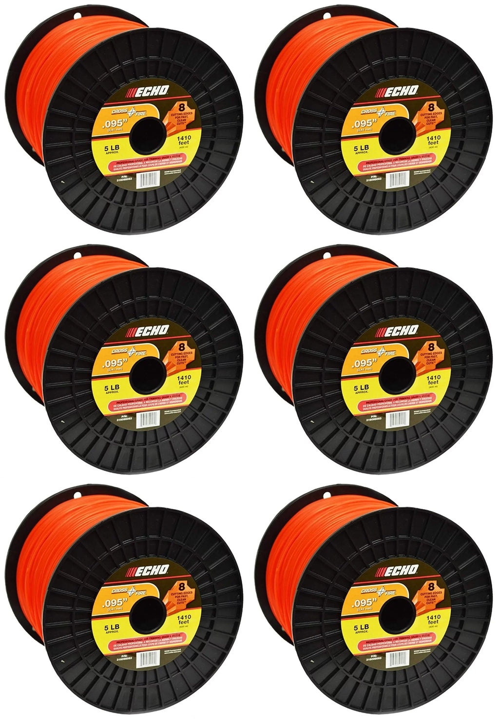 Echo Genuine Cross-Fire 5 Lb Spool .095" (dia.) Trimmer Line 316095053-6PK