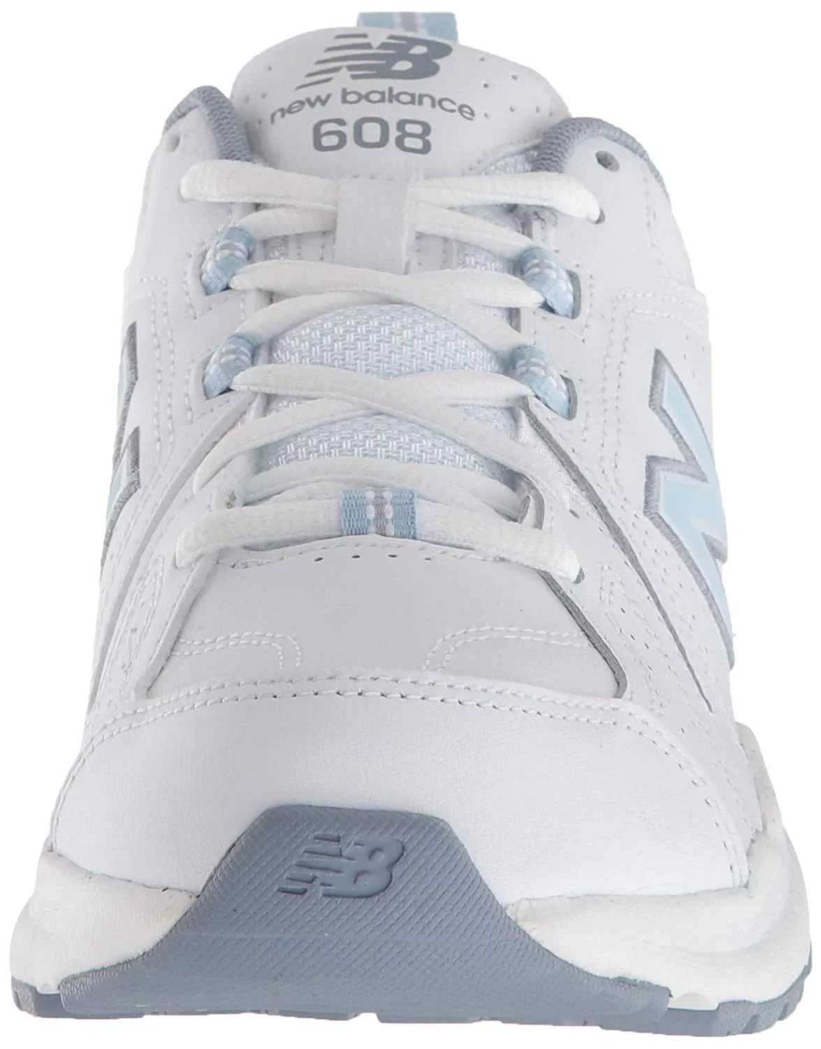 New Balance Women's 608v5 Casual Comfort Cross, White/Light Blue, Size 10.5 oS05