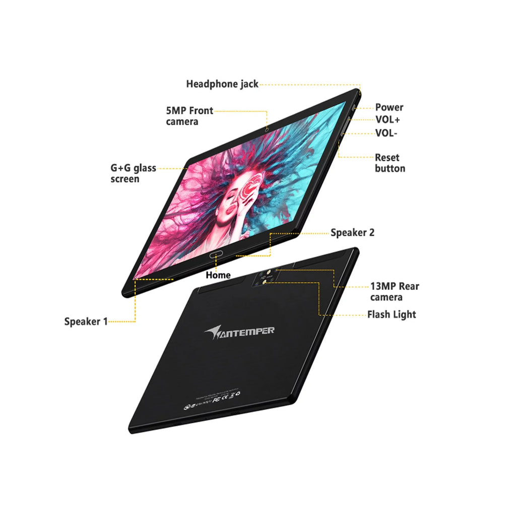 Android 11,Tablet with Keyboard,10 inch 2 in 1 Tablets,64GB (up to 128GB Expand ),6000mAh Battery,Latest 1.6GHz Octa-Core 4G Cellular Tablet ,Dual Camera,Wi-Fi,Bluetooth,,Black