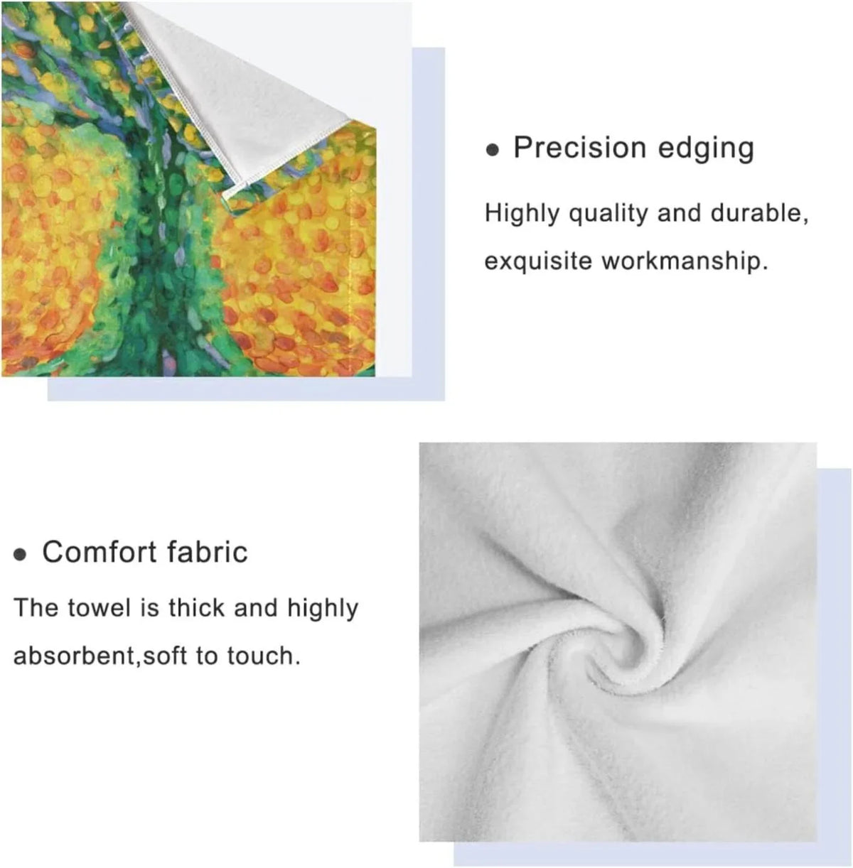 3 Pack Towel Abstract Tree for Life Cotton Bath Towel Set (1 Bath Towel, 1 Hand Towel, 1 Washcloth) for Bathroom, Super Soft and Quick Dry Towels