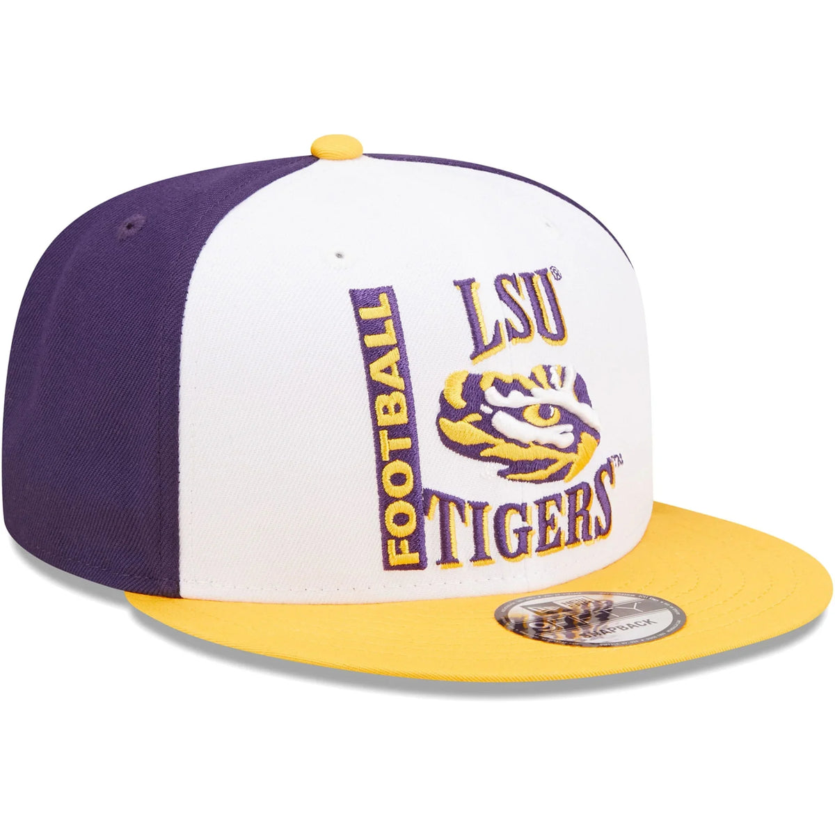 Men's New Era White/Purple  Tigers Retro Sport 9FIFTY Snapback Hat -