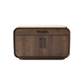 Modern Wooden Sideboard with Sleek Design and Natural Stone Top