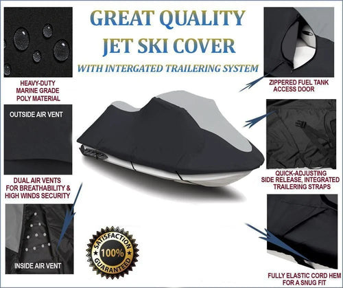 '- Jet Ski  Watercraft Cover Compatible for Kawasaki 750  1994-1998 Trailerable