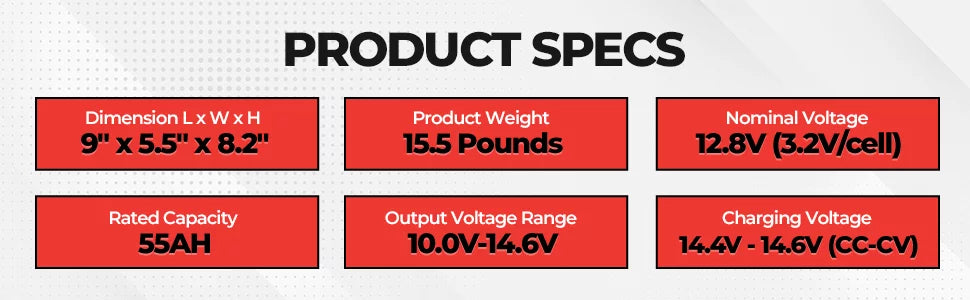 '-1255 Nominal Voltage 12.8V 55Ah Lithium Deep Cycle Marine Battery Compatible with Minn Kota Terrova 55 Nominal Voltage 12.8V 50LB Trolling Motor LiFePO4