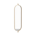 Elegant Vertical Wall Mirror with Gold Frame and Shelf