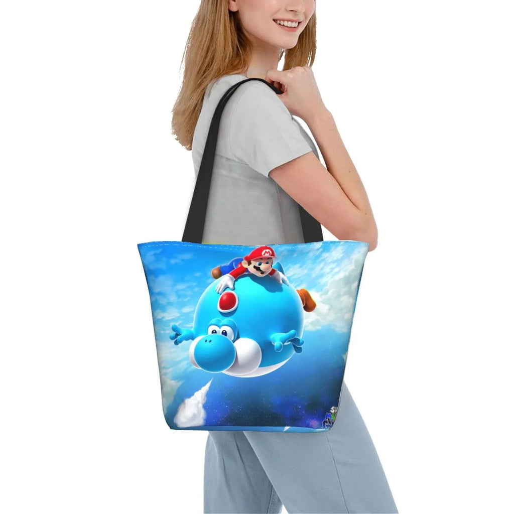Game Super Mario Galaxy Women's Tote Bag Large Capacity Shoulder Handbag For Travel Beach Shopping Business Work School