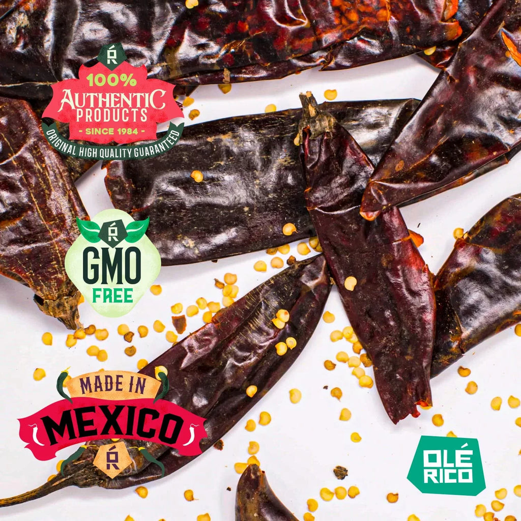 OLÉ  - Dried Chile Peppers 3 Pack Bundle (12 oz Total) - Ancho Chiles, Guajillo Chiles and Arbol Chiles - The Spicy Trio - Great For Mexican Recipes - Packaged In Resealable Bags