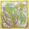 Pre-Owned Salvatore Ferragamo silk scarf tropical fish white x yellow   ladies (Good)