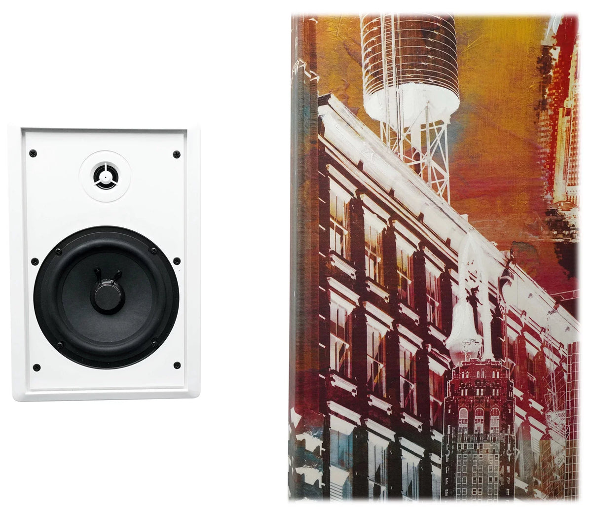 6-Zone Amp+4  White Pendant+6 Slim White Wall Speakers 4 Restaurant/Bar/Cafe
