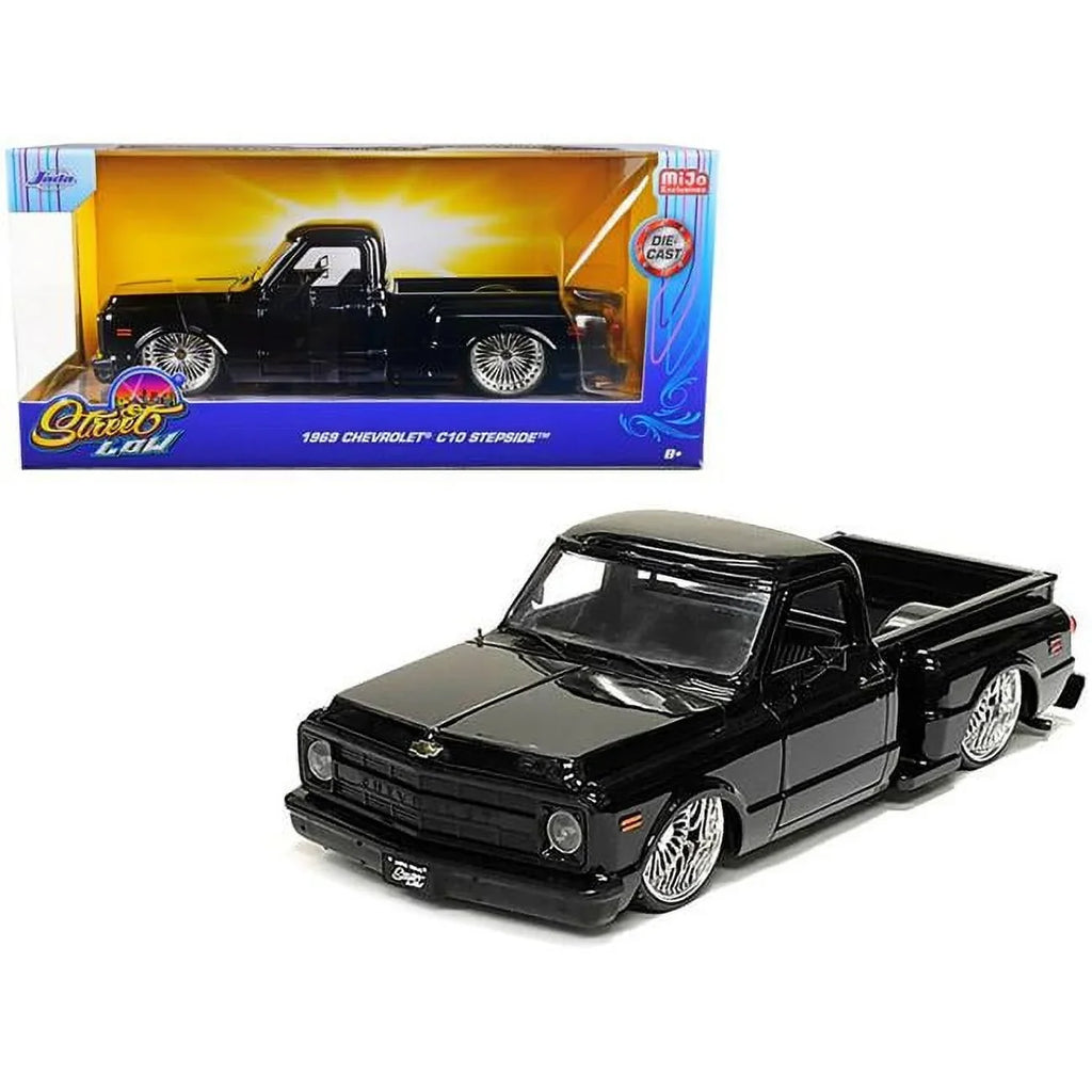 1969 Chevrolet  Pickup Truck Lowrider Black "Street Low" Series 1/24 Diecast Model Car by Jada