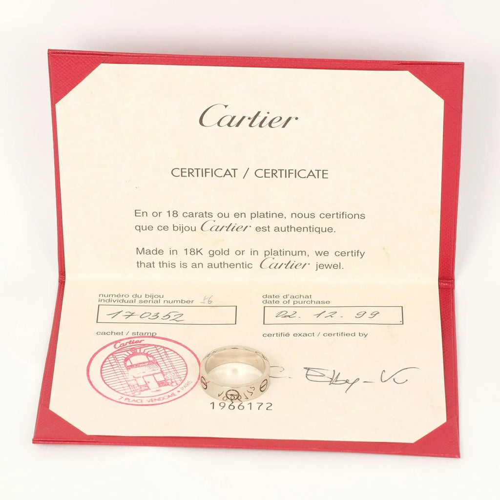 Pre-Owned Cartier  Love No. 15 Ring   White Gold Approx. 7.9g  (Good)