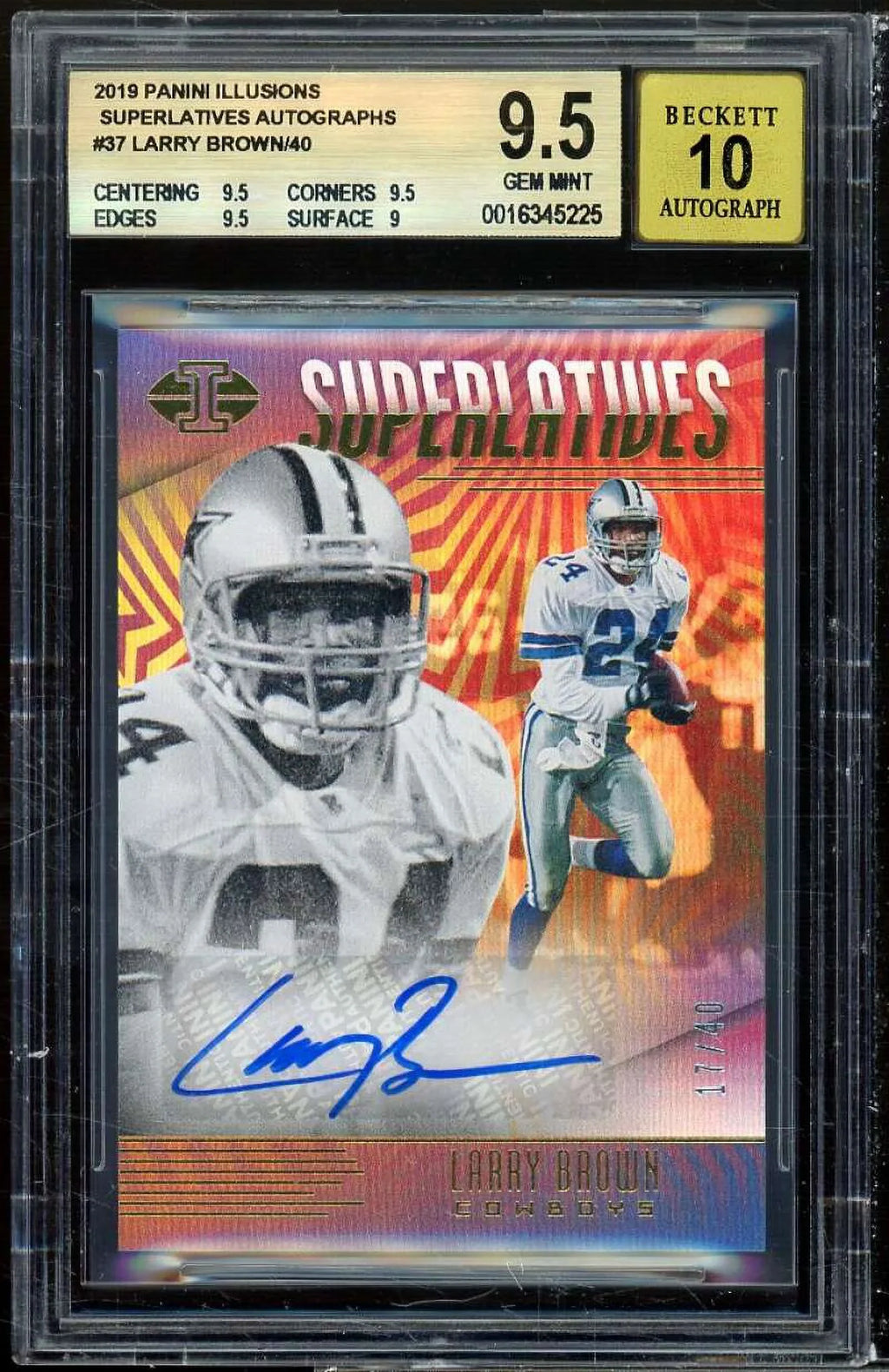 Larry Brown 2019 Panini Illusions Superlatives Autographs (pop 1) #37  9.5