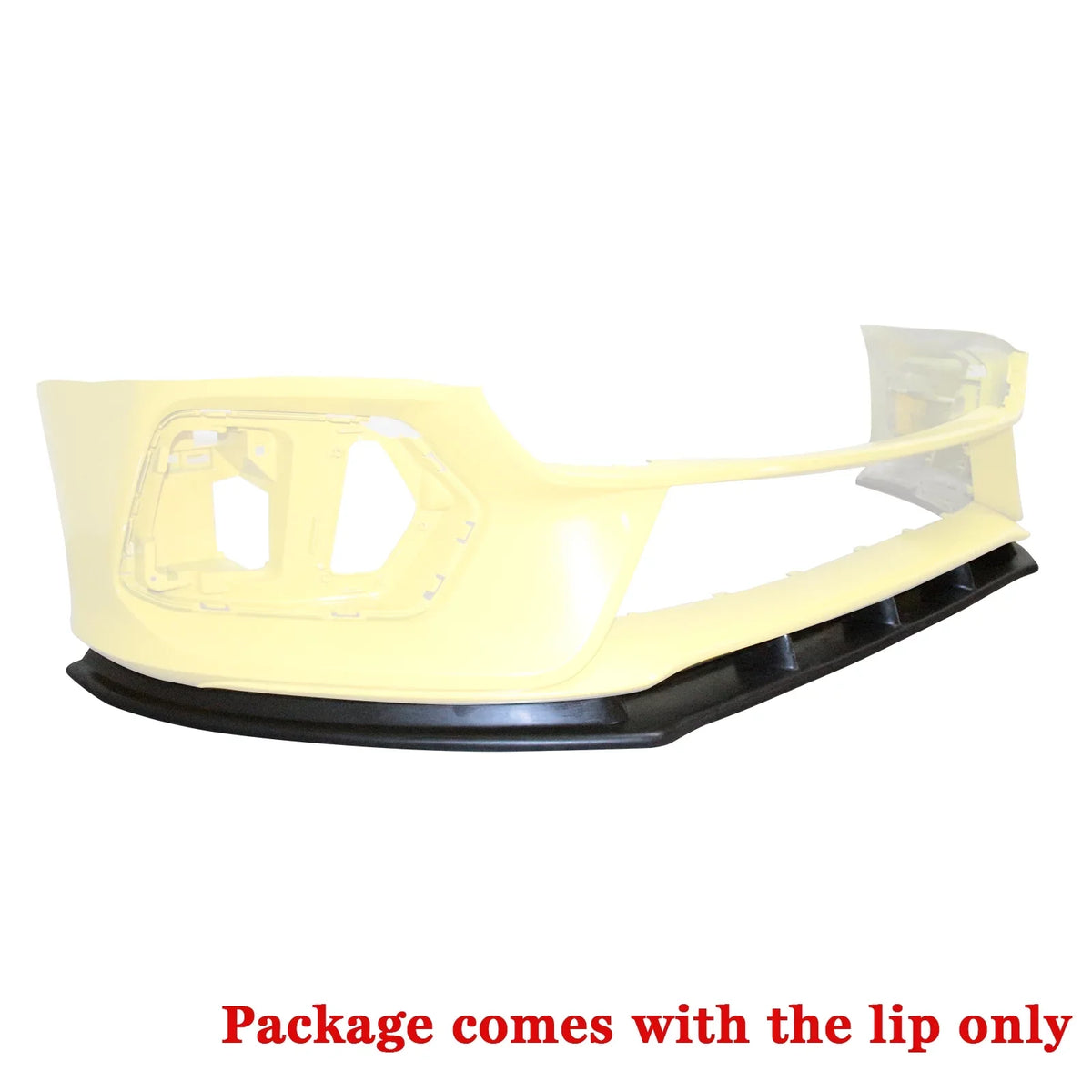 Ikon Motorsports Front Bumper Lip Spoiler Lower Air Dam Chin Splitter Added on Bodykit Replacement Compatible With 2016-2018 Ford Focus  Unpainted Black  Polyurethane 2017
