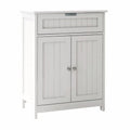 Versatile Bathroom Floor Cabinet in White Freestanding Wood Storage Organizer 2 Doors, 1 Drawer Adjustable Shelf Elegant Design for Bathroom and Living Room.