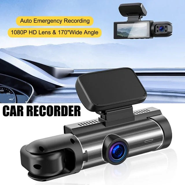 Xhy Car Dash Cam Dual Lens 1080P   Front or Inside Video Camera Driving Recorder Night Vision -Sensor, Motion Detection