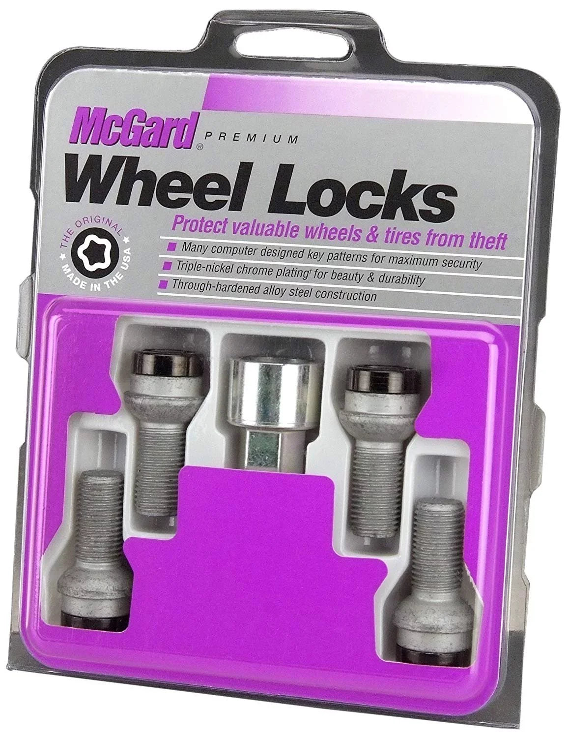 McGard 28318 Chrome/Black Bolt Style Radius Seat Lock Bolt Set Fits select: 2009-2019  , 2009-2019