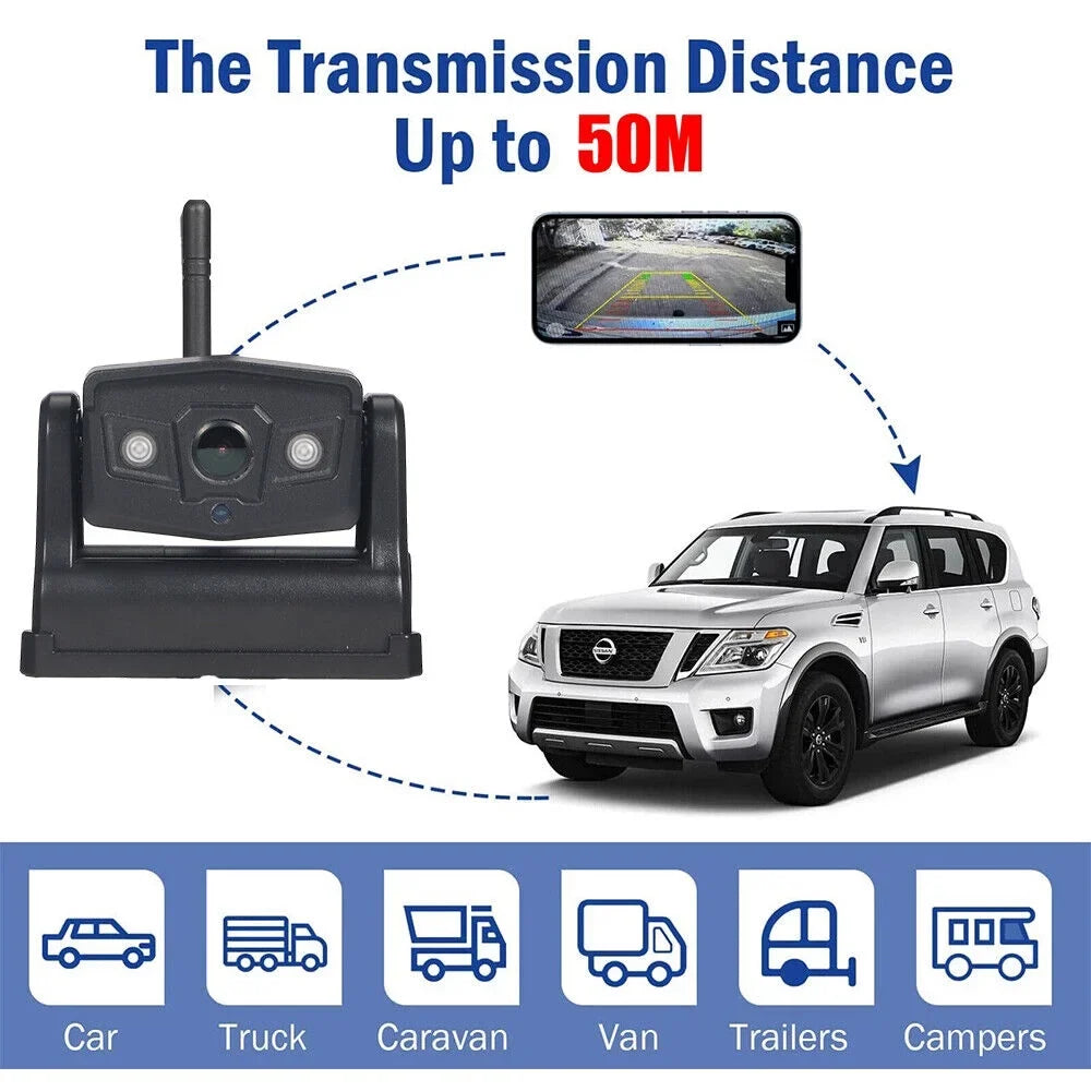 JahyShow Magnetic WiFi Wireless Camera, Reliable Backup for Front/Rear View, 9600mAh Battery